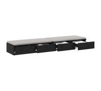 vidaXL Tiroirs de lit Chêne Noir 140×36,5×16,5 cm – Bois d'ingénierie, Rangement gain de place