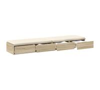 vidaXL Tiroir de lit Chêne Sonoma 140 x 36,5 x 16,5 cm – Ouverture Push, Rangement généreux