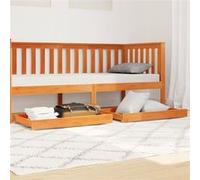 2x Bois de Pin Massif Tiroirs de Lit Blanc Unité de Rangement Chambre vidaXL