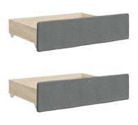 vidaXL Tiroirs de Rangement Dessous de lit 2 pcs Gris foncé, tiroir de Rangement, Accessoire de Chambre à Coucher, unité de Rangement de lit