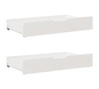 Vidaxl Tiroirs Sous Le Lit 2 Pcs Blanc 95x55x16 Cm Bois De Pin Massif Blanc