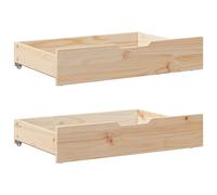 Vidaxl Tiroirs Sous Le Lit Avec Roulettes 2 Pcs 80x55x16 Cm Pin Massif