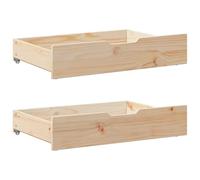vidaXL Tiroirs sous Le lit avec roulettes 2 pcs 80x55x17 cm pin Massif
