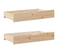 Vidaxl Tiroirs Sous Le Lit Avec Roulettes 2 Pcs 95x55x16 Cm Pin Massif