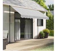 vidaXL Tissu de remplacement de cantonnière d’auvent Anthracite et blanc