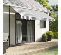 vidaXL Tissu de remplacement de cantonnière d’auvent anthracite blanc 367787