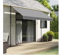 vidaXL Tissu de remplacement cantonnière d'auvent – Rayure anthracite, dessus de store