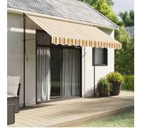 vidaXL Tissu de remplacement pour cantonnière d'auvent rayé jaune/gris 3 m