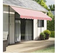 vidaXL Tissu de remplacement de cantonnière d’auvent rouge blanc 3,5 m, dessus de store de remplacement, parasol de patio,, 367799