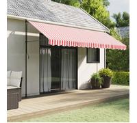 vidaXL Tissu de remplacement de cantonnière d’auvent rouge blanc 4,5 m 367801