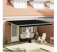 vidaXL Tissu de Remplacement de Store pour Cadre 4.5x3 m Noir