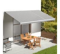 Vidaxl Tissu De Remplacement Pour Auvent Anthracite Et Blanc 6x3 M Blanc