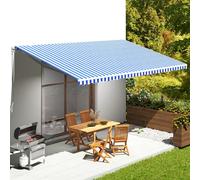 Vidaxl Tissu De Remplacement Pour Auvent Bleu Et Blanc 6x3,5 M Blanc