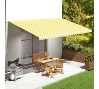 Tissu de Remplacement pour Auvent Bleu et Blanc 4,5x3,5 m Store Banne vidaXL