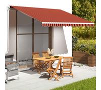Tissu de Remplacement pour Auvent Toile d'Auvent Tissu de Rechange pour Store Banne Jardin Extérieur Orange et Marron 4x3,5 m
