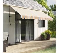 vidaXL Tissu de remplacement pour auvent rayures multicolores 3,5x2,5m, dessus d'auvent de remplacement, parasol de 367725