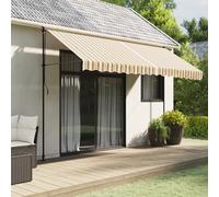 vidaXL Tissu de remplacement pour auvent, voile d'ombrage imperméable, rayures multicolores 4x3 m