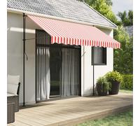 vidaXL Tissu de Remplacement pour Auvent, Voile d’Ombrage Imperméable, Toile de Store Jardin Patio Terrasse, Rayures Rouges et Blanches