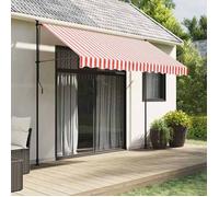vidaXL Tissu de remplacement pour auvent, voile d'ombrage imperméable – Rayures rouges et blanches