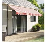 vidaXL Tissu de remplacement pour auvent – Voile d'ombrage imperméable à rayures rouge et blanc