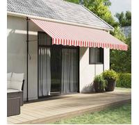 vidaXL Tissu de remplacement pour auvent 367716, Voile d’ombrage imperméable, rayures rouges