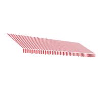 vidaXL Tissu de remplacement pour auvent 5 x 3 m rayé rouge et blanc