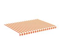 vidaXL Tissu de Remplacement pour Auvent Toile d'Auvent Tissu de Rechange pour Store Banne de Jardin Patio Terrasse Extérieur Jaune et Orange 4x3 m