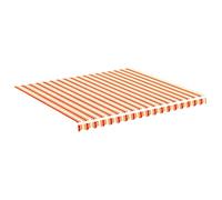 vidaXL Tissu de Remplacement pour Auvent Toile d'Auvent Tissu de Rechange pour Store Banne de Jardin Patio Terrasse Extérieur Jaune et Orange 4x3,5 m