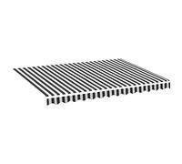 vidaXL Tissu de Remplacement pour Auvent Toile d'Auvent Tissu de Rechange pour Store Banne de Jardin Terrasse Extérieur Anthracite et Blanc 3,5x2,5 m