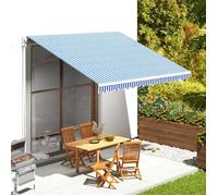 Vidaxl Tissu De Remplacement Pour Auvent Bleu Et Blanc 4x3,5 M Blanc