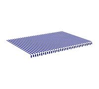 vidaXL Vervangingsdoek voor luifel 5x3,5 m blauw en wit311922 Blanc G