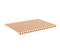 vidaXL Tissu de Remplacement pour Auvent Toile d'Auvent Tissu de Rechange pour Store Banne de Jardin Patio Terrasse Extérieur Jaune et Orange 5x3,5 m