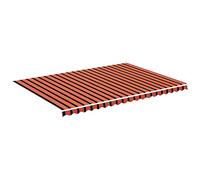 vidaXL Tissu de Remplacement pour Auvent Toile d'Auvent Tissu de Rechange pour Store Banne de Jardin Patio Terrasse Extérieur Orange et Marron 5x3,5 m