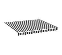 vidaXL Tissu de Remplacement pour Auvent Toile d'Auvent Tissu de Rechange pour Store Banne de Jardin Terrasse Extérieur Anthracite et Blanc 3x2,5 m