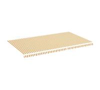 vidaXL Tissu de Remplacement pour Auvent Toile d'Auvent Tissu de Rechange pour Store Banne de Jardin Patio Terrasse Extérieur Jaune et Blanc 6x3,5 m