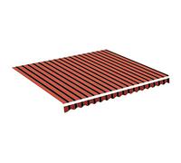 vidaXL Tissu de Remplacement pour Auvent Toile d'Auvent Tissu de Rechange pour Store Banne Jardin Extérieur Orange et Marron 4x3,5 m