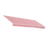 vidaXL Vervangingsdoek voor luifel gestreept 4x3,5 m rood en wit367717 G