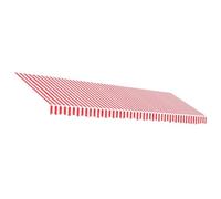 vidaXL Tissu de remplacement pour auvent 5 x 3 m rayé rouge et blanc