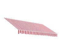 vidaXL Tissu de remplacement pour auvent, voile d'ombrage imperméable – Rayures rouges et blanches