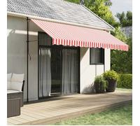vidaXL Tissu de Remplacement pour Auvent, Voile d’Ombrage Imperméable, Toile de Store Jardin Patio Terrasse, Rayures Rouges 367716
