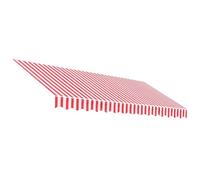 vidaXL Tissu de remplacement pour auvent – Voile d'ombrage imperméable à rayures rouge et blanc