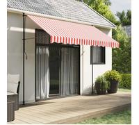 vidaXL Tissu de Remplacement pour Auvent, Voile d’Ombrage Imperméable, Toile de Store Jardin Patio Terrasse, Rayures Rouges 367714