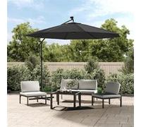 Vidaxl Tissu De Remplacement Pour Parasol Déporté Anthracite 300 Cm Gris