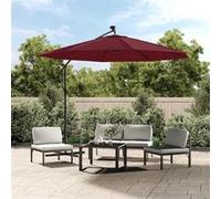 Tissu de Remplacement pour Parasol Déporté Tissu de Rechange de Parasol de Jardin Extérieur Anti-UV Anti-décoloration Rouge Bordeaux 300 cm