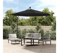 Tissu de remplacement pour parasol déporté Noir 350 cm 313818