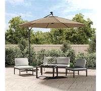 vidaXL Tissu de remplacement pour parasol déporté 313815 350 cm Polyester Taupe