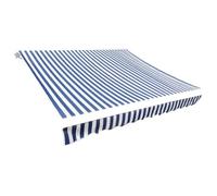 vidaXL Luifeldoek 350x250 cm canvas blauw en wit 143699 G
