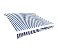 vidaXL Toile d'Auvent Voile d'Ombrage Bleu Blanc 450x300 cm Protection soleil
