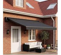 vidaXL Toile de rechange pour auvent Anthracite 400 × 300 cm Polyester, Couverture terrasse moderne, rectangulaire, résistante aux intempéries, facile à nettoyer et anti-UV