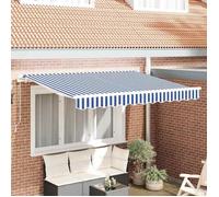 vidaXL Toile de Rechange pour auvent Bleu et Blanc 235 x 195 cm, Ombre de Balcon, auvent rectangulaire Tendance, Tissu résistant aux UV, abri imperméable pour protéger Dehors